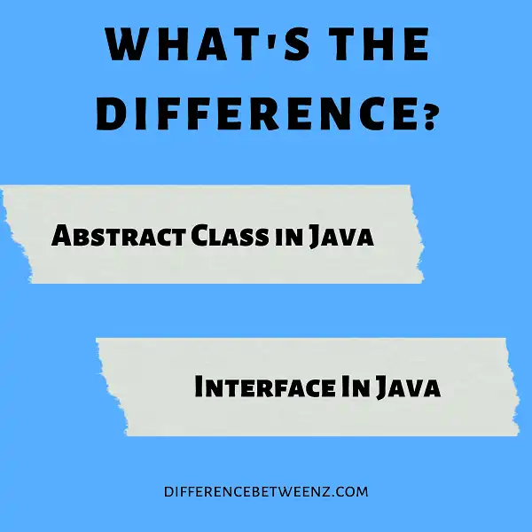 Difference between Abstract Class and Interface In Java