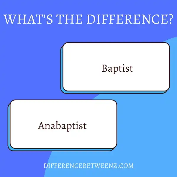 Difference between Anabaptist and Baptist