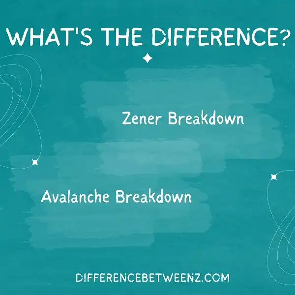 Difference between Avalanche Breakdown and Zener Breakdown