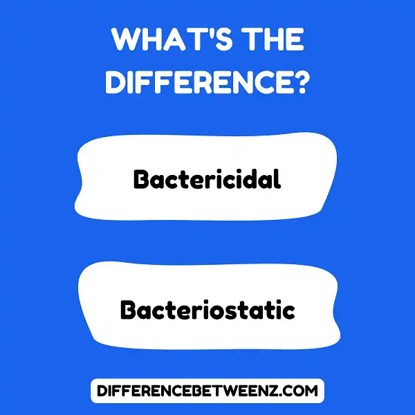 Difference between Bactericidal and Bacteriostatic