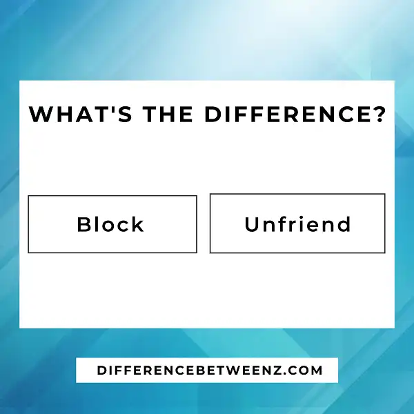 Difference between Block and Unfriend