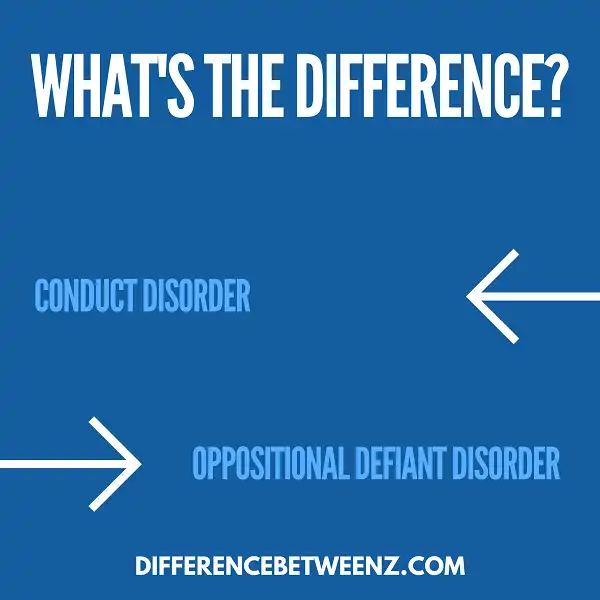 Difference between Conduct Disorder and Oppositional Defiant Disorder