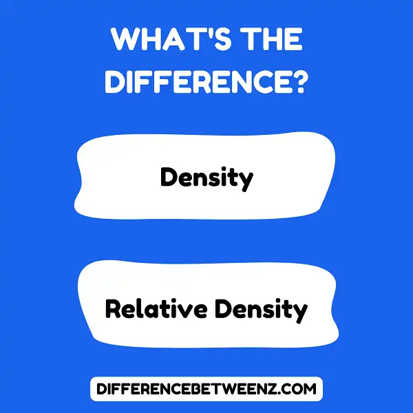 Difference between Density and Relative Density