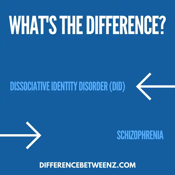 Difference between Dissociative Identity Disorder (DID) and Schizophrenia