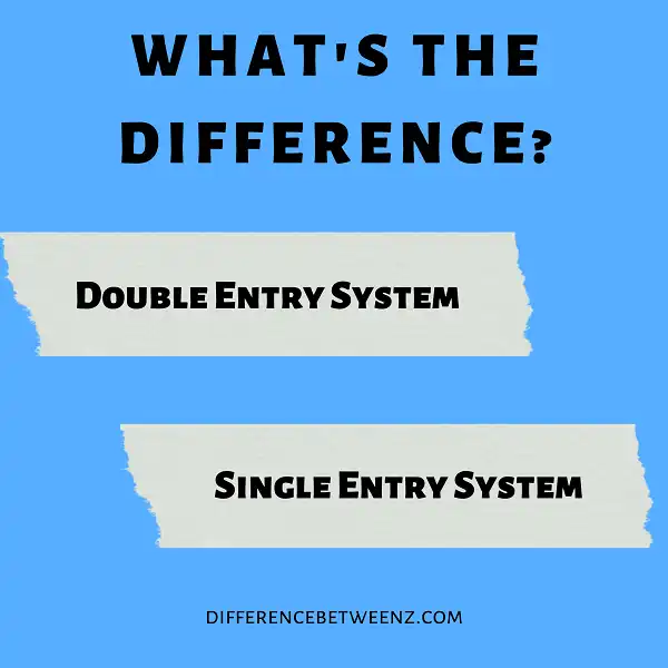 Difference between Double Entry System and Single Entry System