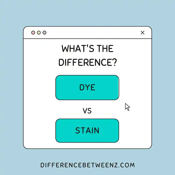 Difference between Dye and Stain