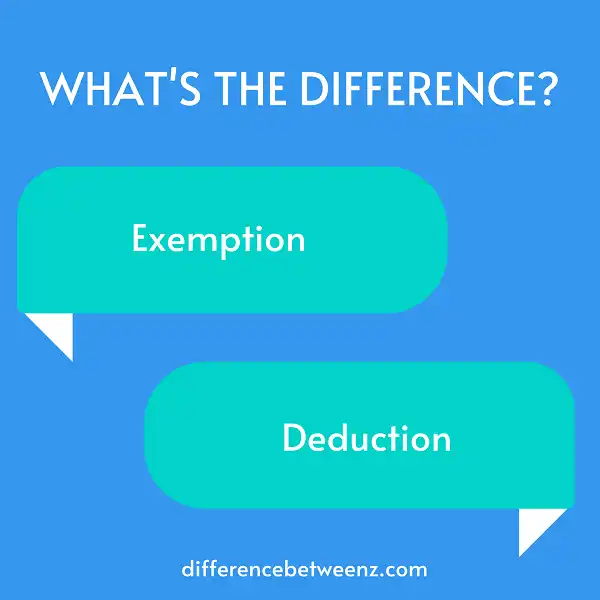 Difference between Exemption and Deduction