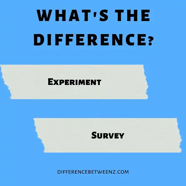 Difference between Experiment and Survey