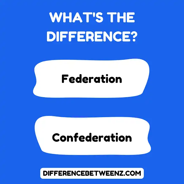 Difference between Federation and Confederation