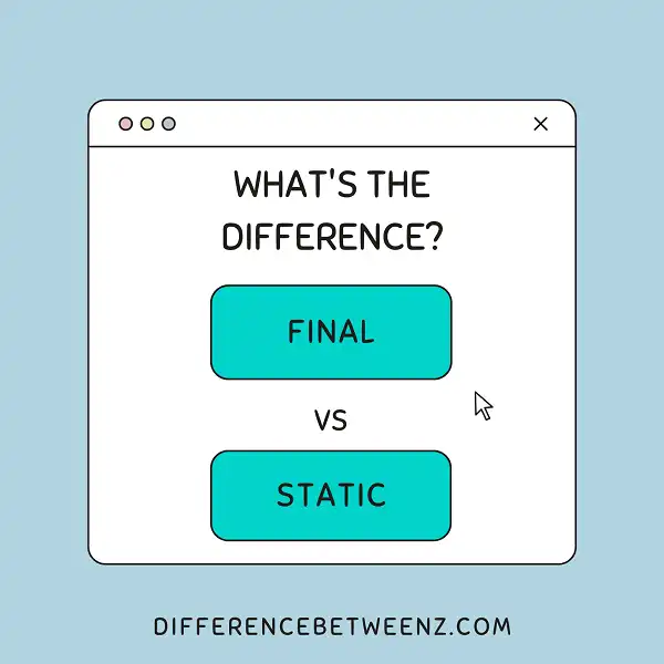 Difference between Final and Static