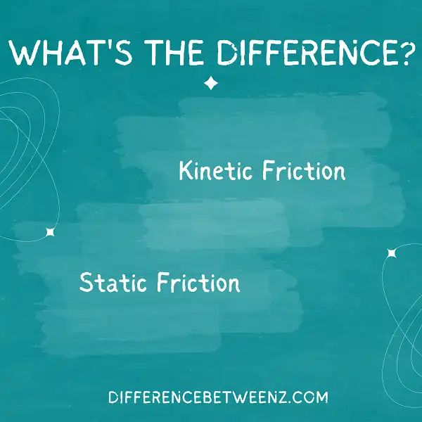 Difference between Kinetic Friction and Static Friction