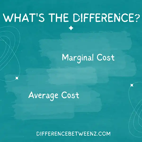 Difference between Marginal Cost and Average Cost