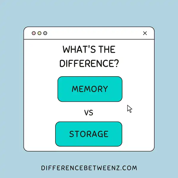 Difference between Memory and Storage