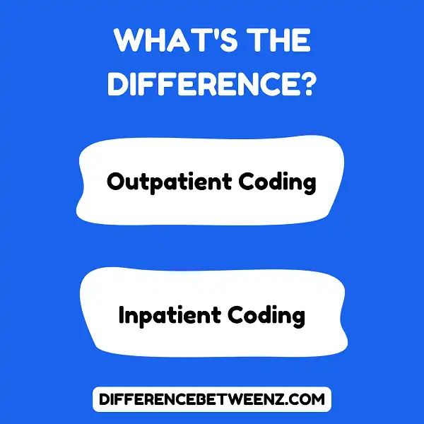 Difference between Outpatient Coding and Inpatient Coding