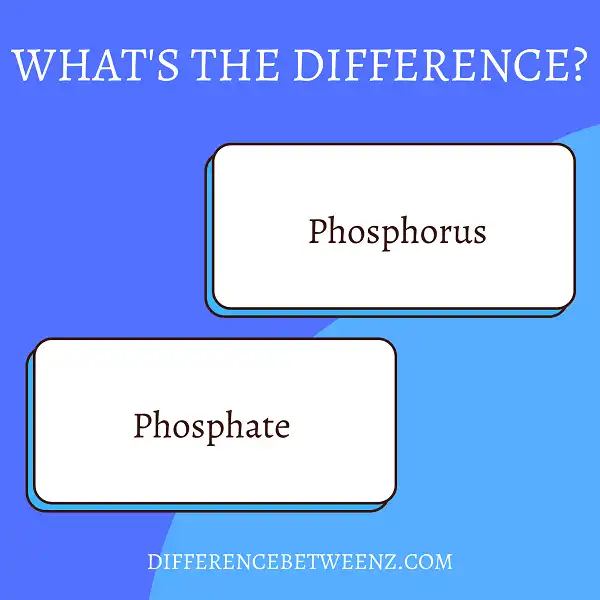 Difference between Phosphorus and Phosphate