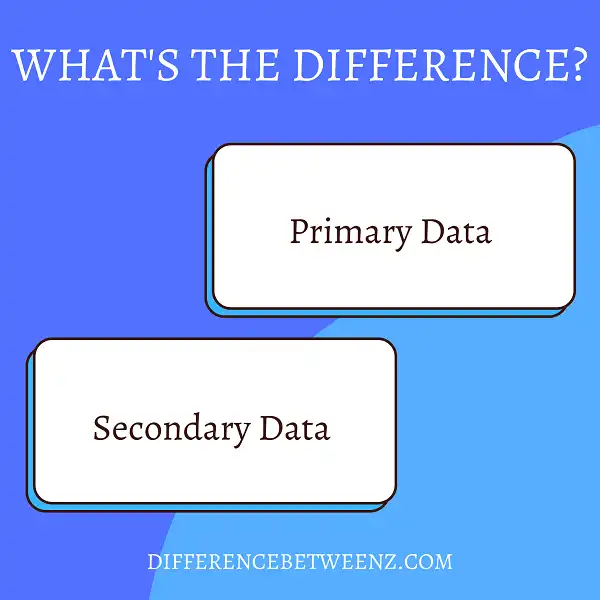 Difference between Primary Data and Secondary Data