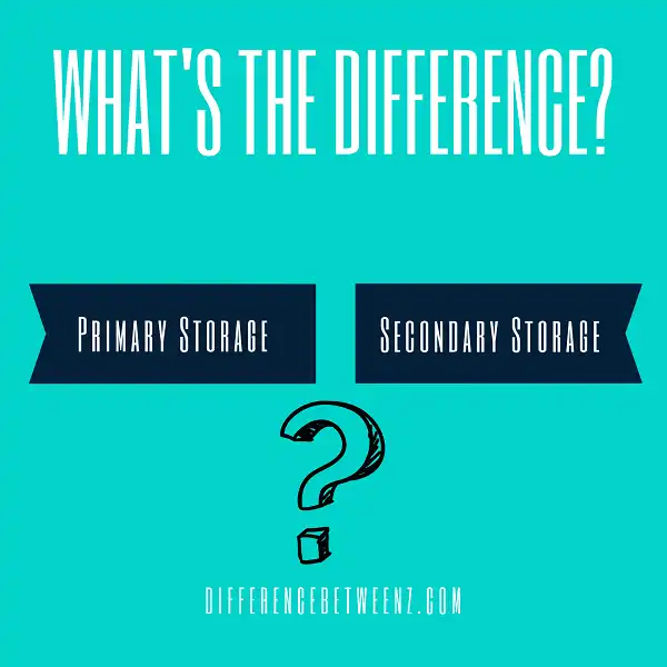 Difference between Primary Storage and Secondary Storage