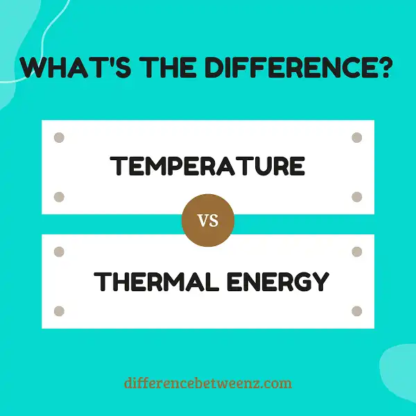 Difference between Temperature and Thermal Energy