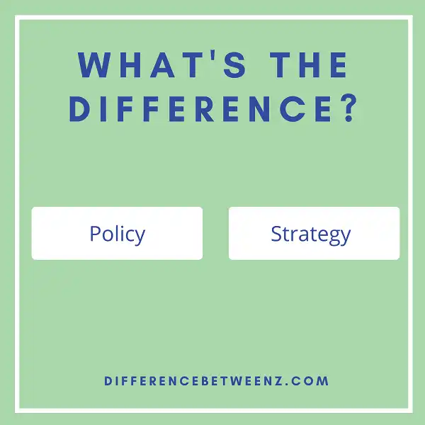 Differences between Policy and Strategy