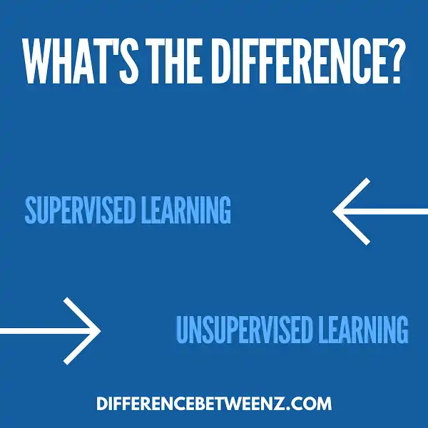 Differences between Supervised Learning and Unsupervised Learning