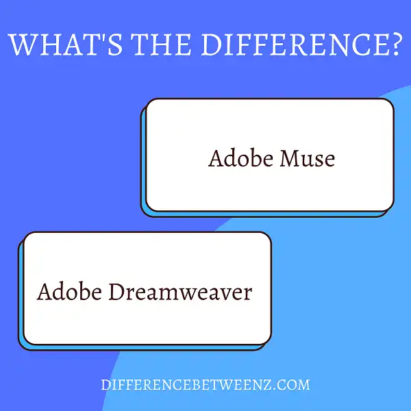 Difference between Adobe Muse and Dreamweaver